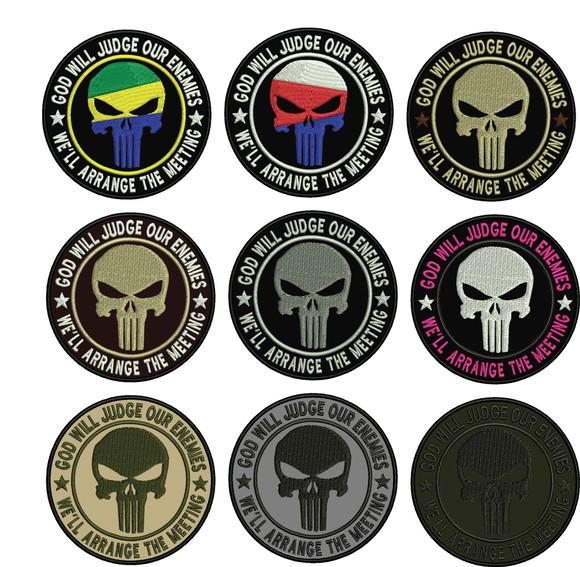 Patch Bordado Punisher Caveira Paises