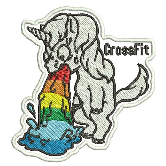 Patch Crossfit Unicórnio Bordado Com Fixador