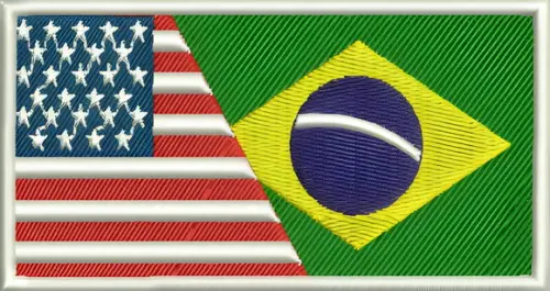 Bandeira Negativo Brasil/eua Colorido Marrom