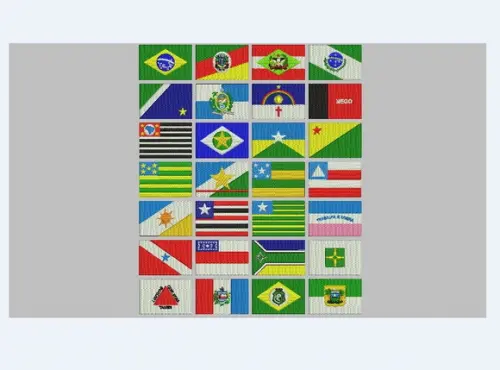 Bandeiras Bordados Países Estados