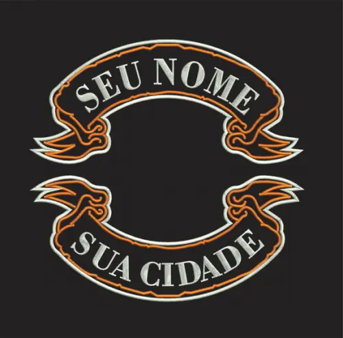 o Par Tarjeta Bordado Escrito Seu Nome Grupo Motoclube