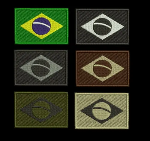 Patch Bandeiras Bordado Brasil / Outros Países Velcro