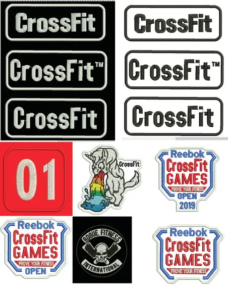 Patch Bordado Crossfit com Fixador Parte Macho