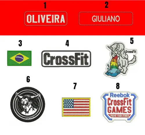 Patch Bordado Crossfit com Fixador Parte Macho 009