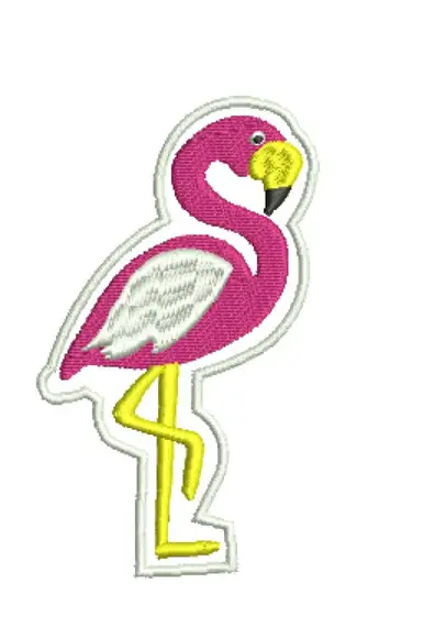 Patch Bordado Flamingo Rosas Termocolante