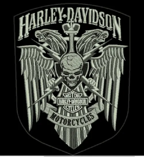 Patch Bordado Negativo Águia Harley Moto