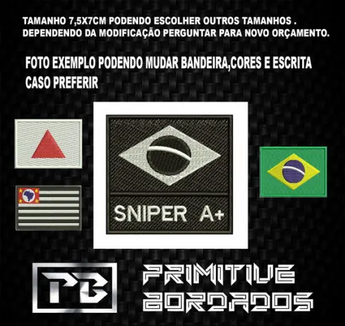 Tarjeta Patch Bordado Bandeira