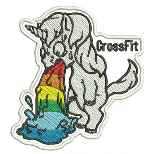 Patch Crossfit Unicórnio Bordado Com Fixador