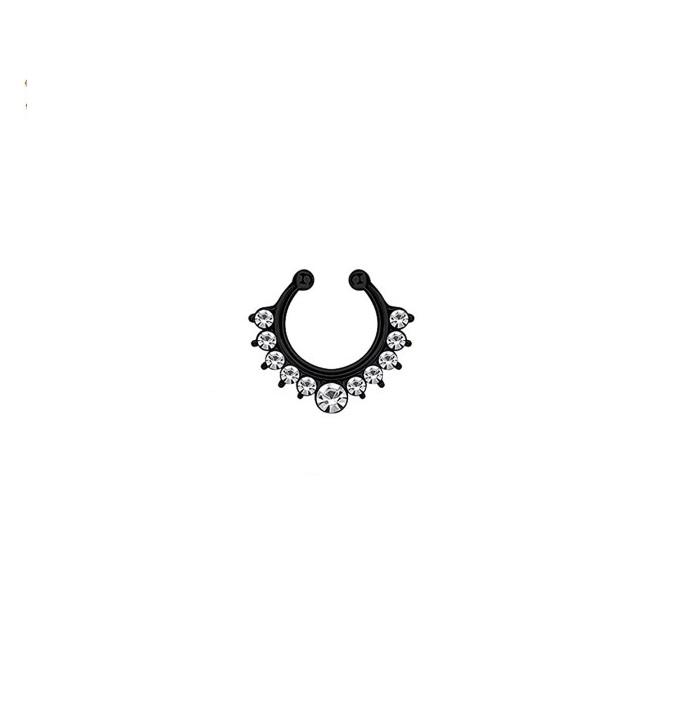 01 Piercing Auricular 1,60 Cm Fake Com Strass Orelha Falso