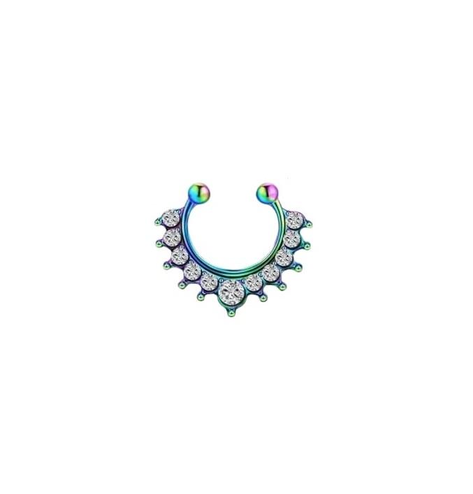 01 Piercing Auricular 1,60 Cm Fake Com Strass Orelha Falso
