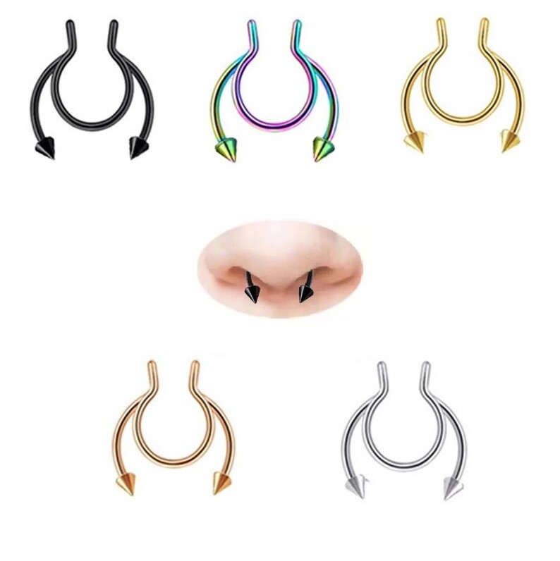 Kit 02 Piercing Falso Septo Nasal Fake Nariz, Modelo 07