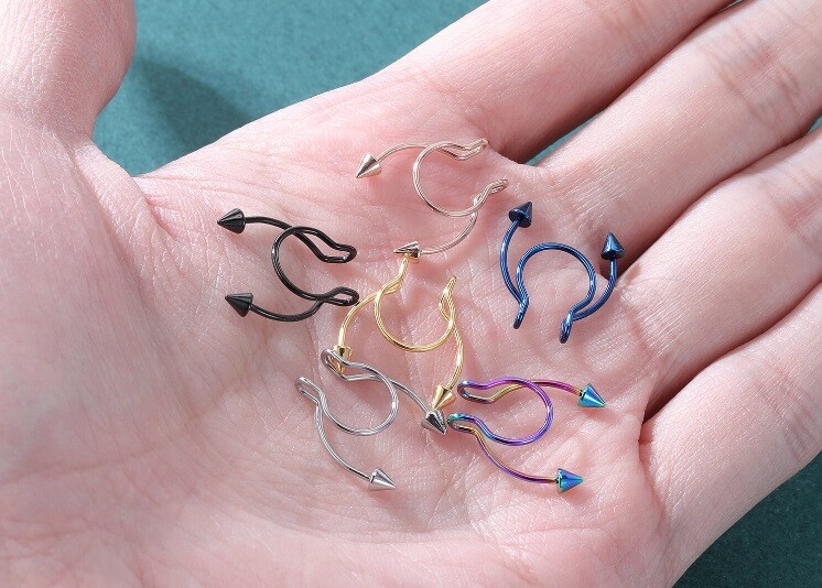 Kit 02 Piercing Falso Septo Nasal Fake Nariz, Modelo 07