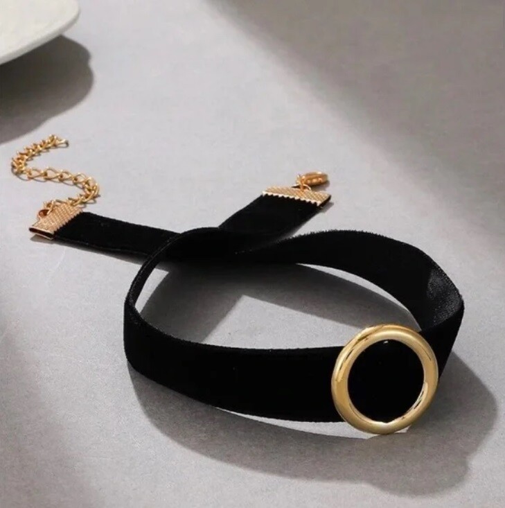 Choker Cordão Gargantilha Colar Bijoux Preto modelo 2.1
