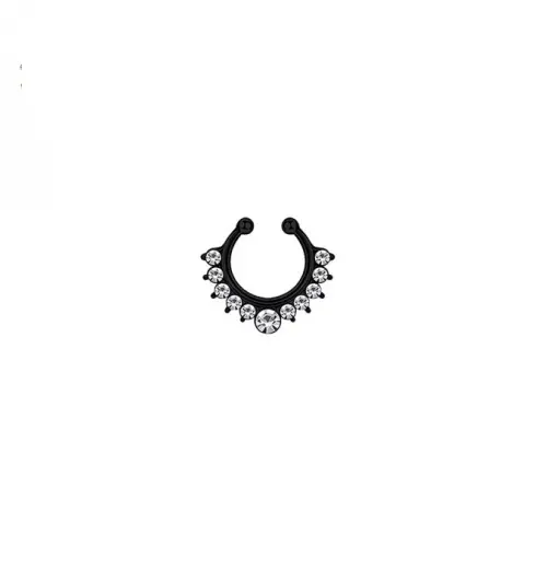 01 Piercing Auricular 1,60 Cm Fake Com Strass Orelha Falso