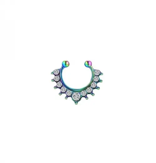 01 Piercing Auricular 1,60 Cm Fake Com Strass Orelha Falso