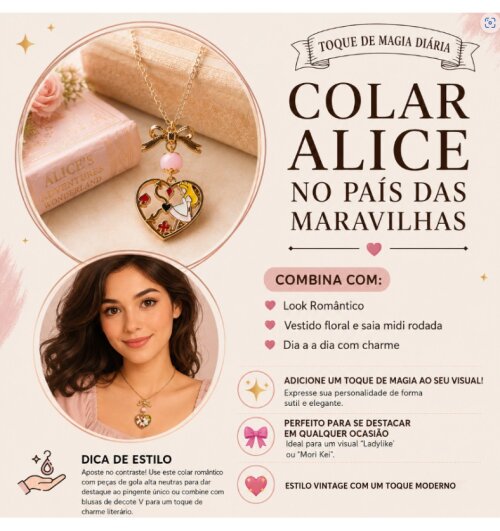 Broche Alfinete Alice No Pais Das Maravilhas - Modelo 12