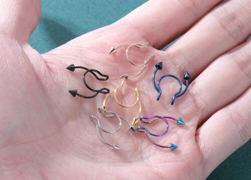Kit 02 Piercing Falso Septo Nasal Fake Nariz, Modelo 07