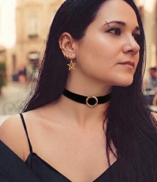 Choker Cordão Gargantilha Colar Bijoux Preto modelo 2.1