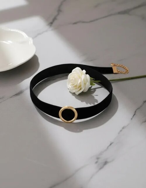 Choker Cordão Gargantilha Colar Bijoux Preto modelo 2.1