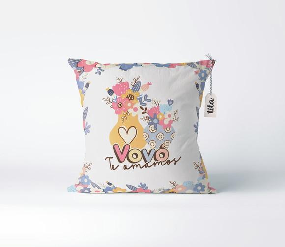 Almofada Personalizada Vovó Te Amamos Presente Dia dos Avó