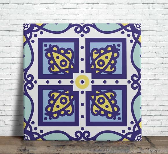 Azulejo Decorativo 15x15 Estilo Português com Suporte