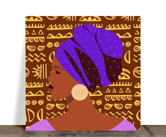 Azulejo Decorativo Afro 15x15 cm com Suporte