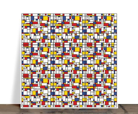 Azulejo Decorativo Abstrato Geométrico Mondrian 15x15