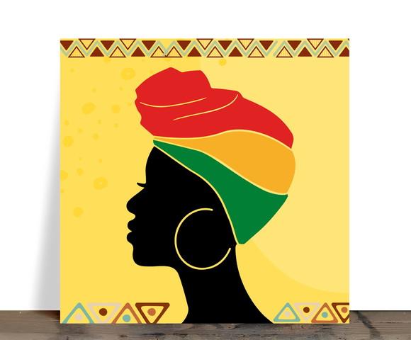 Azulejo Decorativo Afro 15x15 cm com Suporte