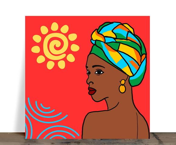 Azulejo Decorativo Afro 15x15 cm com Suporte