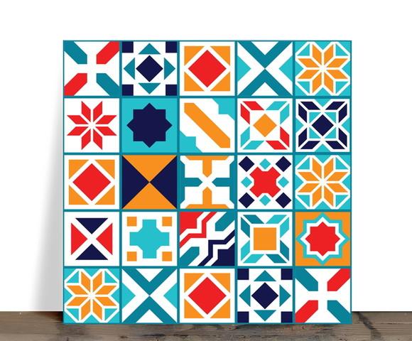 Azulejo Decorativo Mosaico Geométrico Abstrato 15x15