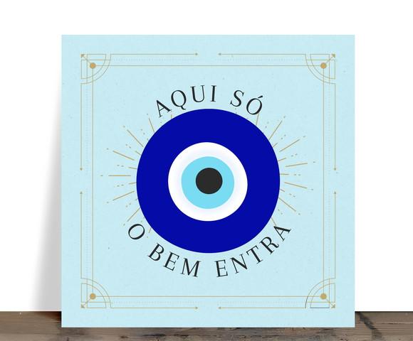 Azulejo Decorativo Olho Grego Aqui Só o Bem Entra 15x15