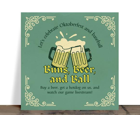 Azulejo Decorativo Oktoberfest Buns, Beer, And Ball 15x15