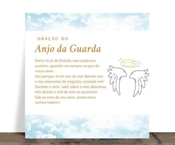 Azulejo Decorativo Oração Anjo da Guarda 15x15 Cerâmica