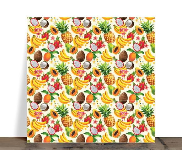 Azulejo Decorativo Salada de Frutas Tropicais 15x15 Cerâmica