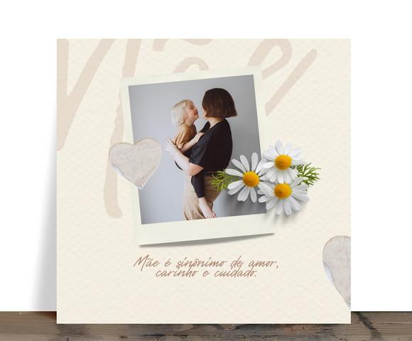 Azulejo Personalizado Mãe Sinônimo de Amor com Foto 15x15