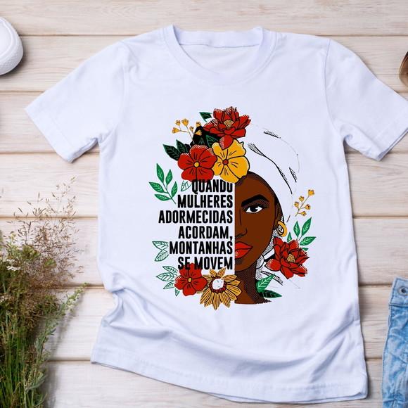 Camiseta Afro Feminina Frase Empoderamento
