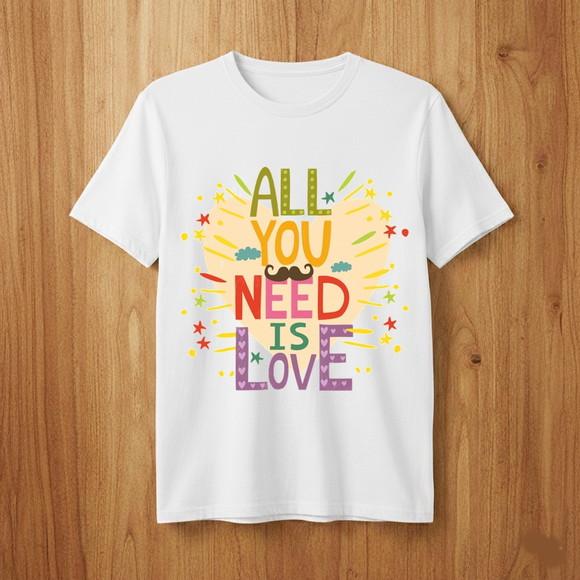 Camiseta All You Need Is Love - Colorida Unissex e Babylook
