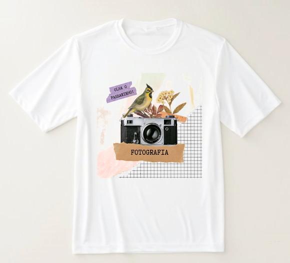 Camiseta Arte Fotografia Modelo Retrô Colagem