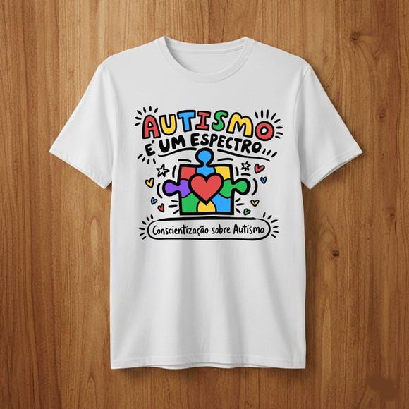 Camiseta Autismo Conscientização Tea Quebra-cabeça e Amor
