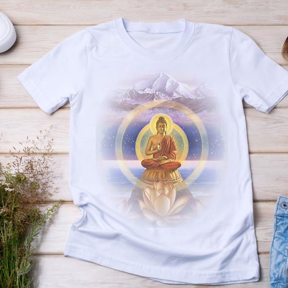 Camiseta Buda Meditando no Lótus