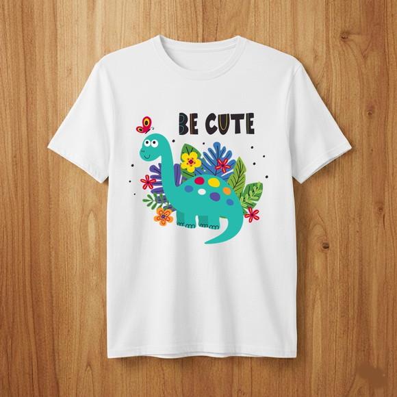 Camiseta Dinossauro Estilo Minimalista Be Cute