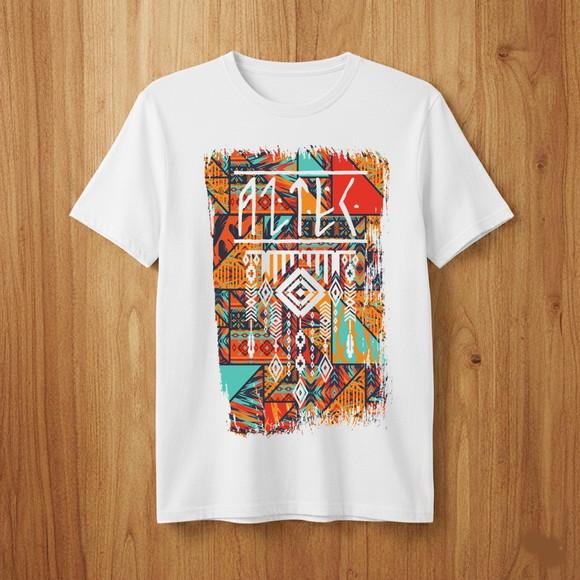 Camiseta Estampa Asteca Geométrica Arte e Estilo