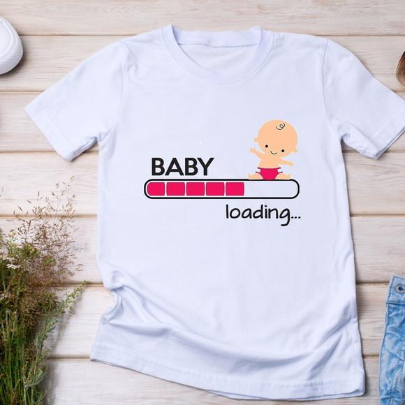 Camiseta Gravidez - Baby Loading (bebê Carregando)