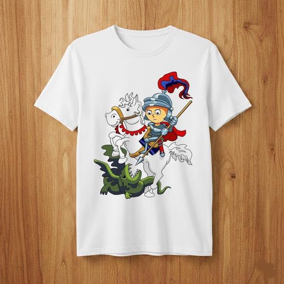 Camiseta Infantil São Jorge Guerreiro - Aventura e Fé