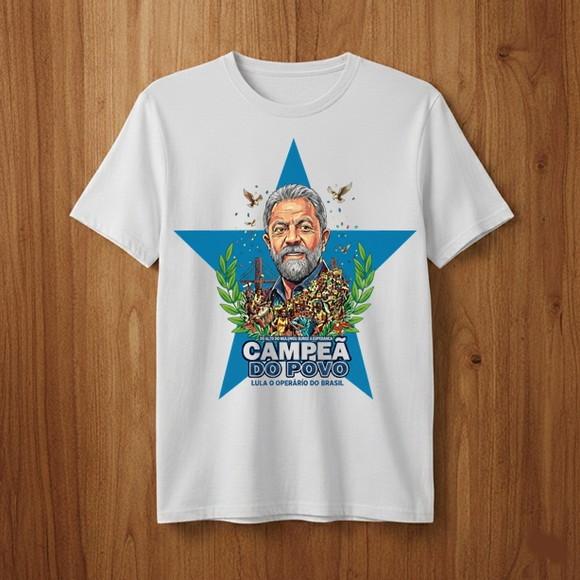Camiseta Lula Campeão do Povo - Edição Estrela Azul