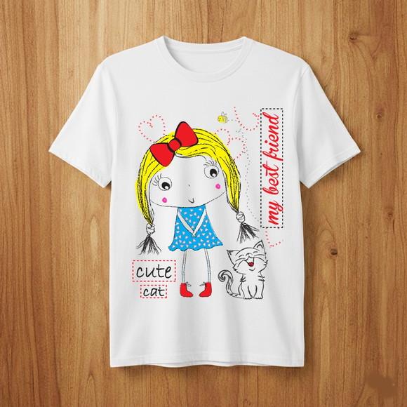 Camiseta Menina e Gatinho My Best Friend