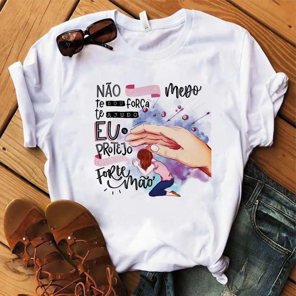 Camiseta Mensagem de Força e Proteção