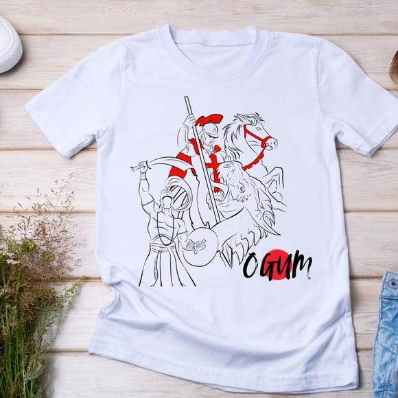 Camiseta Ogum São Jorge Orixá Umbanda Candomblé Fé Proteção