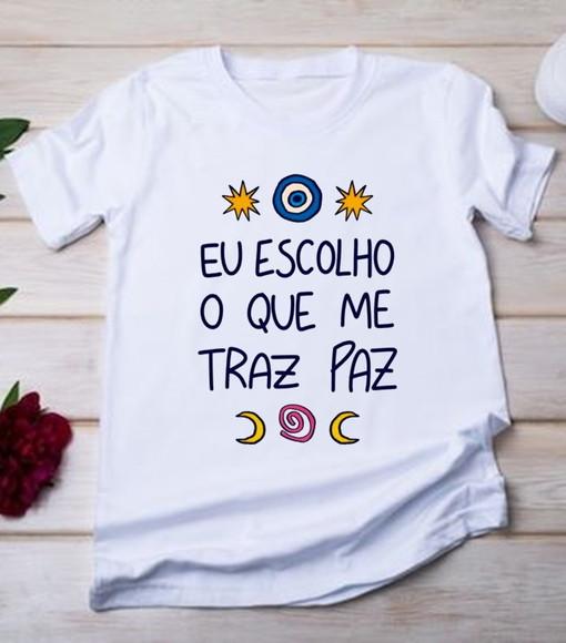 Camiseta Olho Grego Traz Paz Unissex Babylook