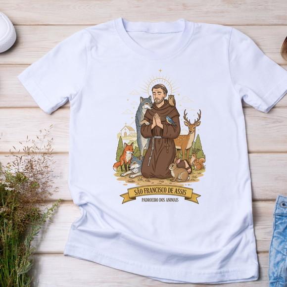 Camiseta São Francisco de Assis Padroeiro dos Animais e Natu